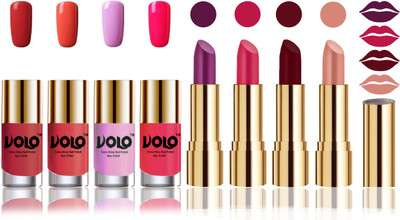 

Volo Perfect Combo of Ultra Shine Nail Polish and Velvet Matte Lipsticks(Set of 8)