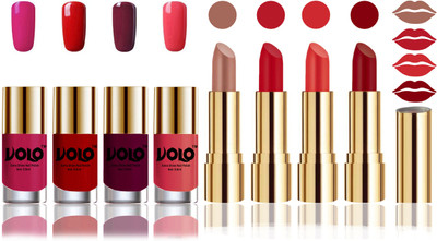 

Volo Perfect Combo of Ultra Shine Nail Polish and Velvet Matte Lipsticks(Set of 8)