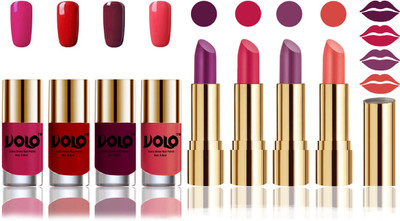 

Volo Perfect Combo of Ultra Shine Nail Polish and Velvet Matte Lipsticks(Set of 8)