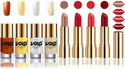 

Volo Perfect Combo of Ultra Shine Nail Polish and Velvet Matte Lipsticks(Set of 8)