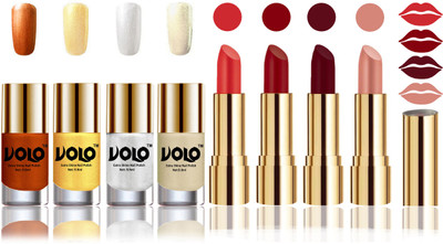 

Volo Perfect Combo of Ultra Shine Nail Polish and Velvet Matte Lipsticks(Set of 8)