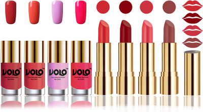 

Volo Perfect Combo of Ultra Shine Nail Polish and Velvet Matte Lipsticks(Set of 8)