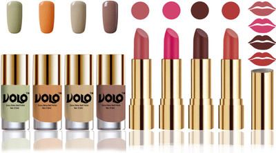 

Volo Perfect Combo of Ultra Shine Nail Polish and Velvet Matte Lipsticks(Set of 8)