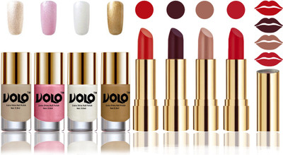 

Volo Perfect Combo of Ultra Shine Nail Polish and Velvet Matte Lipsticks(Set of 8)