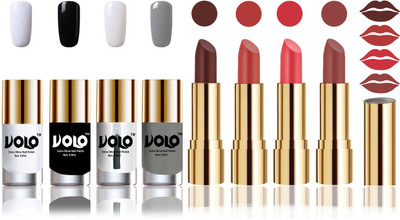 

Volo Perfect Combo of Ultra Shine Nail Polish and Velvet Matte Lipsticks(Set of 8)