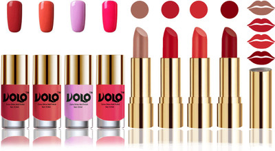 

Volo Perfect Combo of Ultra Shine Nail Polish and Velvet Matte Lipsticks(Set of 8)