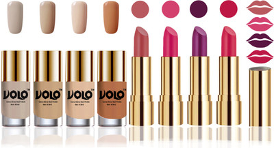 

Volo Perfect Combo of Ultra Shine Nail Polish and Velvet Matte Lipsticks(Set of 8)