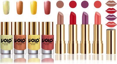 

Volo Perfect Combo of Ultra Shine Nail Polish and Velvet Matte Lipsticks(Set of 8)