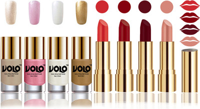 

Volo Perfect Combo of Ultra Shine Nail Polish and Velvet Matte Lipsticks(Set of 8)