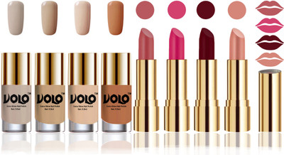 

Volo Perfect Combo of Ultra Shine Nail Polish and Velvet Matte Lipsticks(Set of 8)