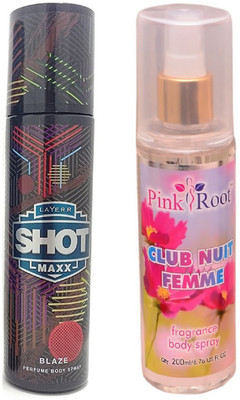 

Pink Root CLUB NUIT FEMME MIST WITH LAYER'R SHOT MAXX BLAZE(Set of 2)