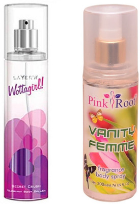 

Pink Root VANITY FEMME MIST WITH LAYER'R WOTTAGIRL! SECRET CRUSH(Set of 2)