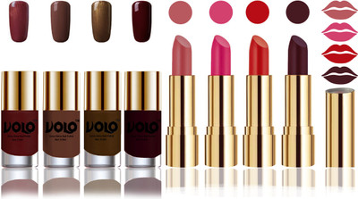 

Volo Perfect Combo of Ultra Shine Nail Polish and Velvet Matte Lipsticks(Set of 8)