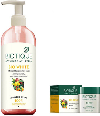 

BIOTIQUE BIO Bio Advanced Fairness Face Wash, Bio Fruit Face Pack(Set of 2)