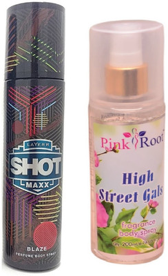 

Pink Root HIGH STREET GIRLS MIST WITH LAYER'R SHOT MAXX BLAZE(Set of 2)