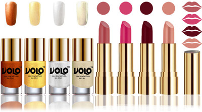 

Volo Perfect Combo of Ultra Shine Nail Polish and Velvet Matte Lipsticks(Set of 8)