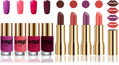 

Volo Perfect Combo of Ultra Shine Nail Polish and Velvet Matte Lipsticks(Set of 8)