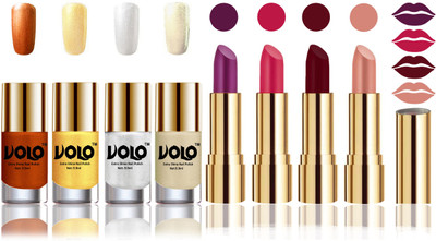 

Volo Perfect Combo of Ultra Shine Nail Polish and Velvet Matte Lipsticks(Set of 8)