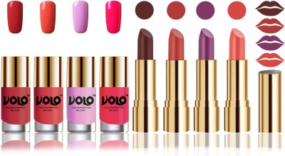 

Volo Perfect Combo of Ultra Shine Nail Polish and Velvet Matte Lipsticks(Set of 8)