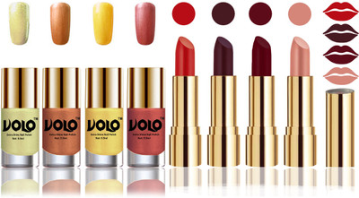 

Volo Perfect Combo of Ultra Shine Nail Polish and Velvet Matte Lipsticks(Set of 8)