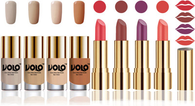 

Volo Perfect Combo of Ultra Shine Nail Polish and Velvet Matte Lipsticks(Set of 8)
