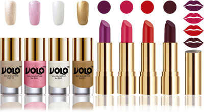 

Volo Perfect Combo of Ultra Shine Nail Polish and Velvet Matte Lipsticks(Set of 8)