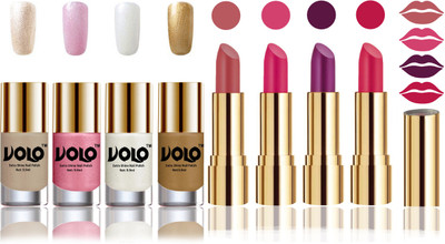 

Volo Perfect Combo of Ultra Shine Nail Polish and Velvet Matte Lipsticks(Set of 8)