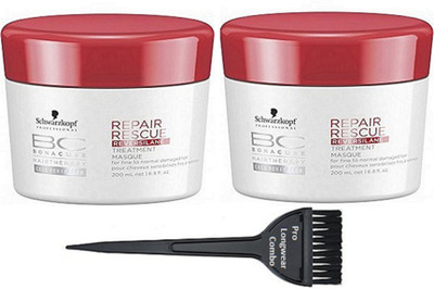 

Pro longwear combo Hair Brush, Schwarzkopf Bc Bonacure Repair Rescue Hair Masque Set Of 2(Set of 3)