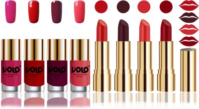 

Volo Perfect Combo of Ultra Shine Nail Polish and Velvet Matte Lipsticks(Set of 8)