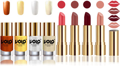 

Volo Perfect Combo of Ultra Shine Nail Polish and Velvet Matte Lipsticks(Set of 8)