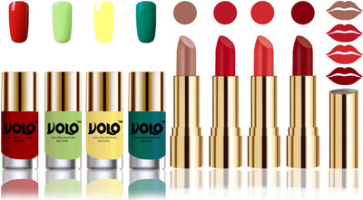 

Volo Perfect Combo of Ultra Shine Nail Polish and Velvet Matte Lipsticks(Set of 8)