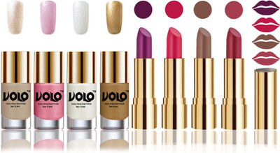

Volo Perfect Combo of Ultra Shine Nail Polish and Velvet Matte Lipsticks(Set of 8)