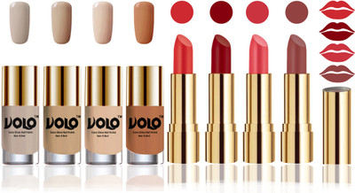 

Volo Perfect Combo of Ultra Shine Nail Polish and Velvet Matte Lipsticks(Set of 8)