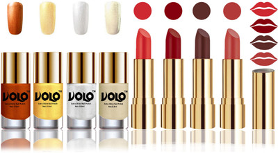 

Volo Perfect Combo of Ultra Shine Nail Polish and Velvet Matte Lipsticks(Set of 8)
