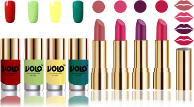 

Volo Perfect Combo of Ultra Shine Nail Polish and Velvet Matte Lipsticks(Set of 8)