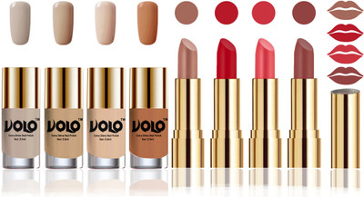 

Volo Perfect Combo of Ultra Shine Nail Polish and Velvet Matte Lipsticks(Set of 8)