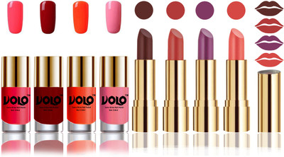 

Volo Perfect Combo of Ultra Shine Nail Polish and Velvet Matte Lipsticks(Set of 8)