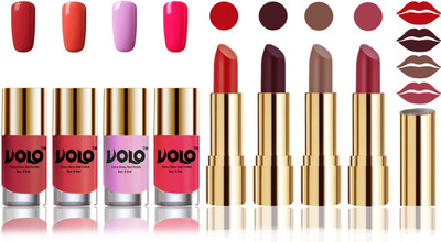 

Volo Perfect Combo of Ultra Shine Nail Polish and Velvet Matte Lipsticks(Set of 8)