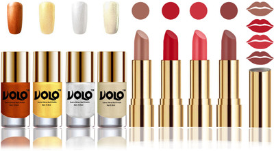 

Volo Perfect Combo of Ultra Shine Nail Polish and Velvet Matte Lipsticks(Set of 8)