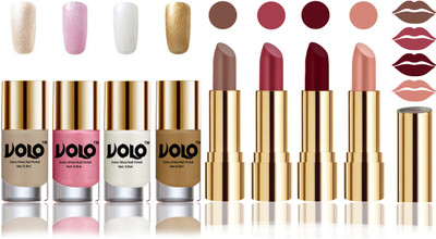 

Volo Perfect Combo of Ultra Shine Nail Polish and Velvet Matte Lipsticks(Set of 8)