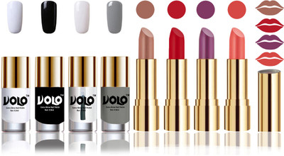 

Volo Perfect Combo of Ultra Shine Nail Polish and Velvet Matte Lipsticks(Set of 8)