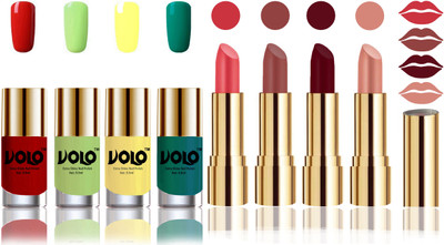 

Volo Perfect Combo of Ultra Shine Nail Polish and Velvet Matte Lipsticks(Set of 8)