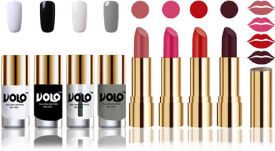 

Volo Perfect Combo of Ultra Shine Nail Polish and Velvet Matte Lipsticks(Set of 8)