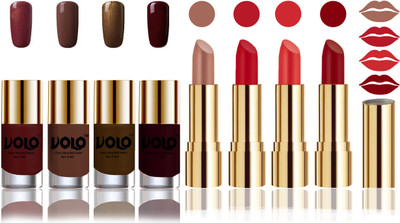 

Volo Perfect Combo of Ultra Shine Nail Polish and Velvet Matte Lipsticks(Set of 8)