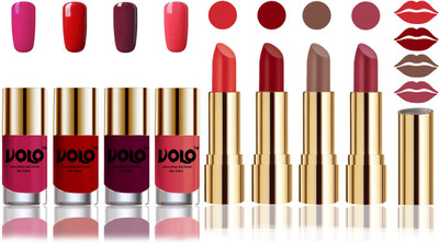 

Volo Perfect Combo of Ultra Shine Nail Polish and Velvet Matte Lipsticks(Set of 8)