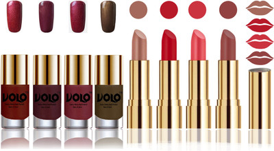 

Volo Perfect Combo of Ultra Shine Nail Polish and Velvet Matte Lipsticks(Set of 8)