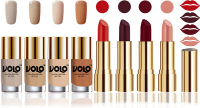 

Volo Perfect Combo of Ultra Shine Nail Polish and Velvet Matte Lipsticks(Set of 8)