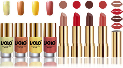 

Volo Perfect Combo of Ultra Shine Nail Polish and Velvet Matte Lipsticks(Set of 8)