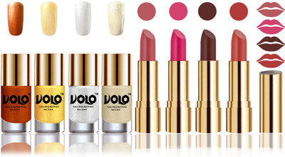 

Volo Perfect Combo of Ultra Shine Nail Polish and Velvet Matte Lipsticks(Set of 8)