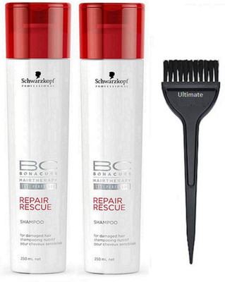 

Ultimate Hair Brush & Bona Cure Repair Rescue Shampoo set of 2(Set of 3)